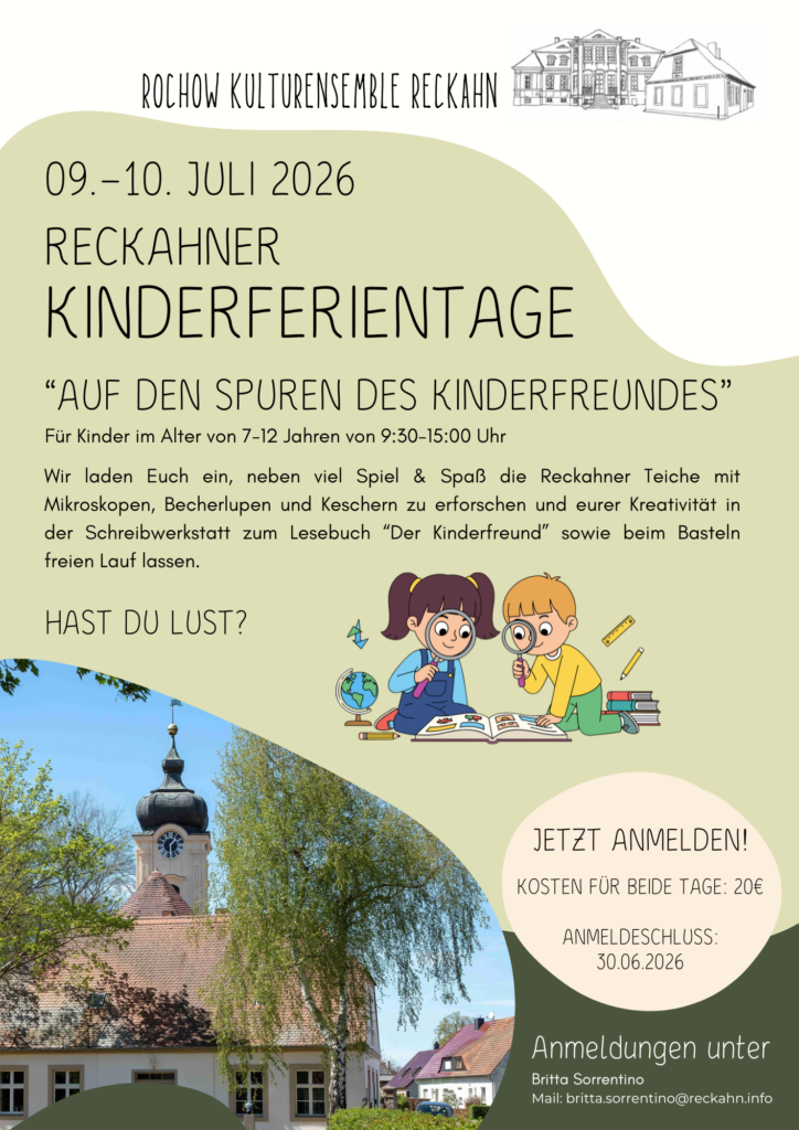 Werbung für Reckahner Kinderferientage